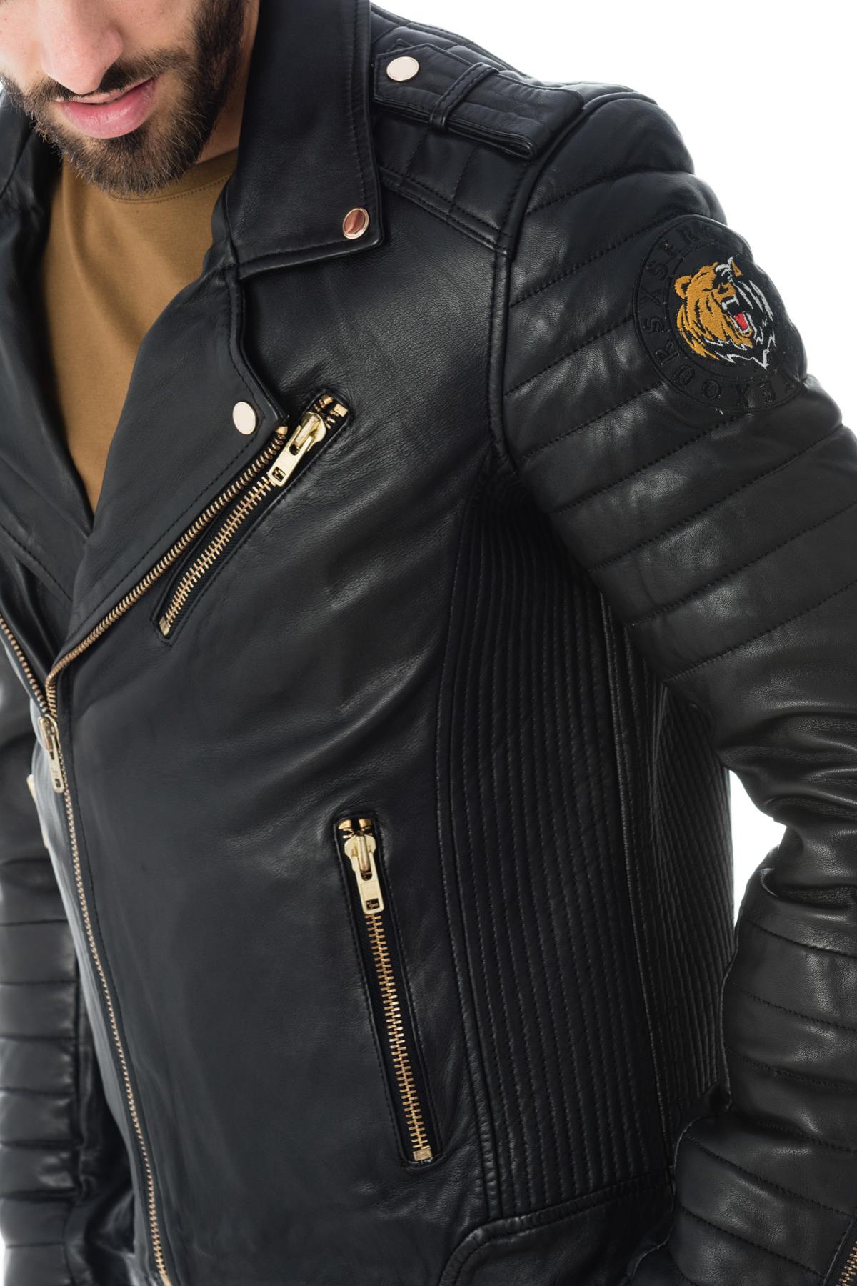 Serge Pariente men's black bear pattern jacket - Image n°6