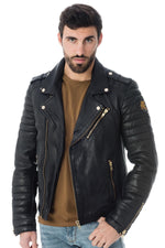 Serge Pariente men's black bear pattern jacket - Image n°1