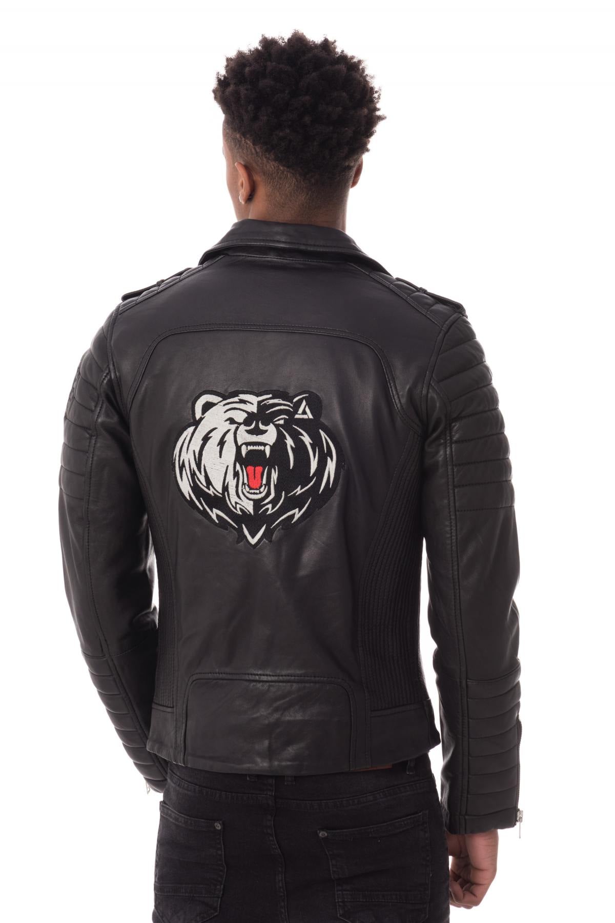 Serge Pariente men's black bear pattern jacket - Image n°2