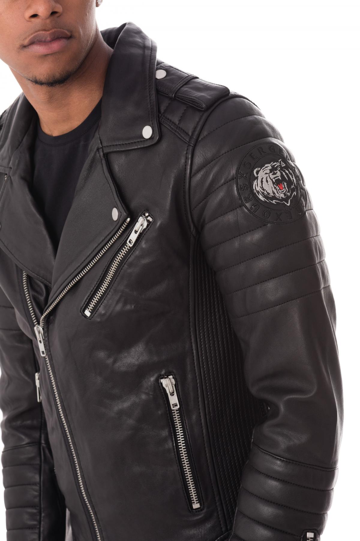 Serge Pariente men's black bear pattern jacket - Image n°7