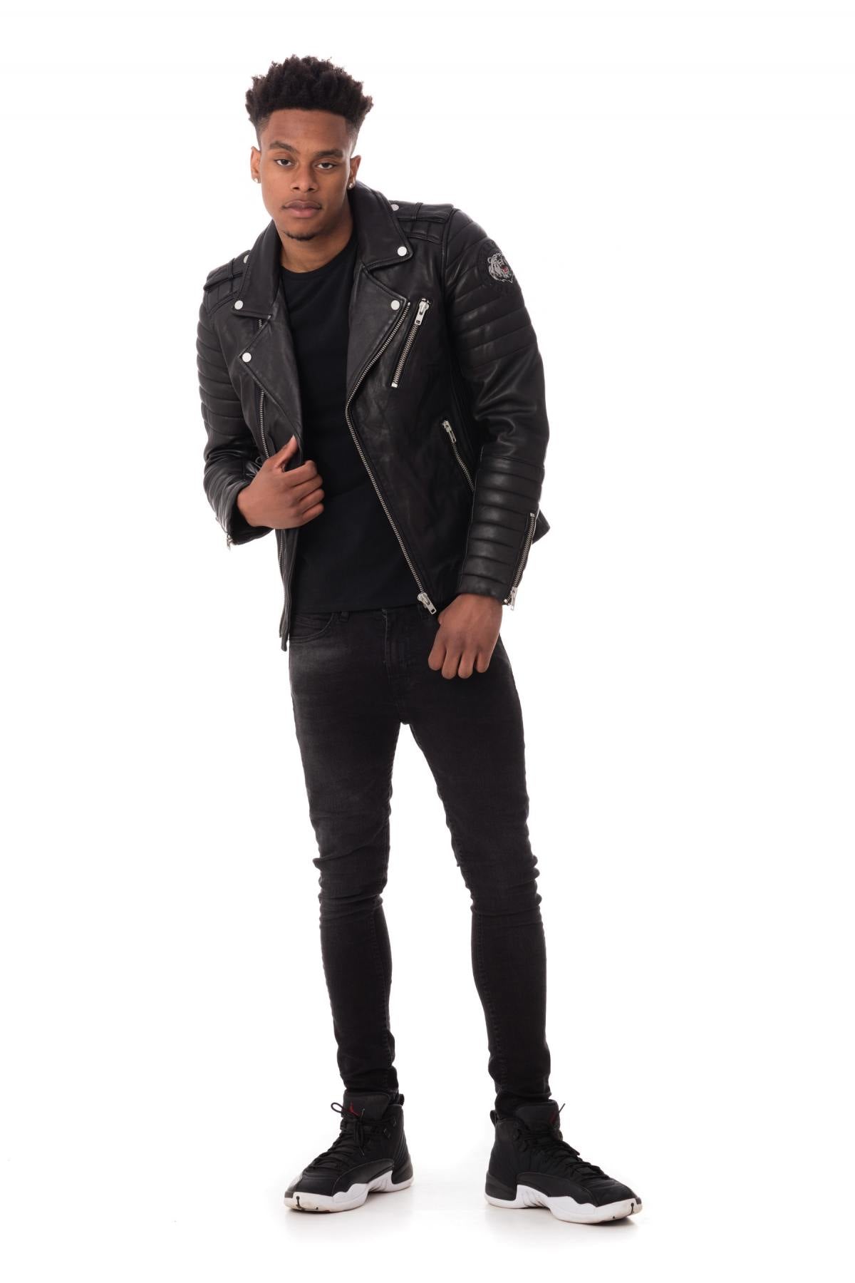 Serge Pariente men's black bear pattern jacket - Image n°3
