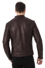 Dark burgundy men's fashion leather - Image n°5