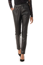 Harem pants in stretch lambskin - Image n°1