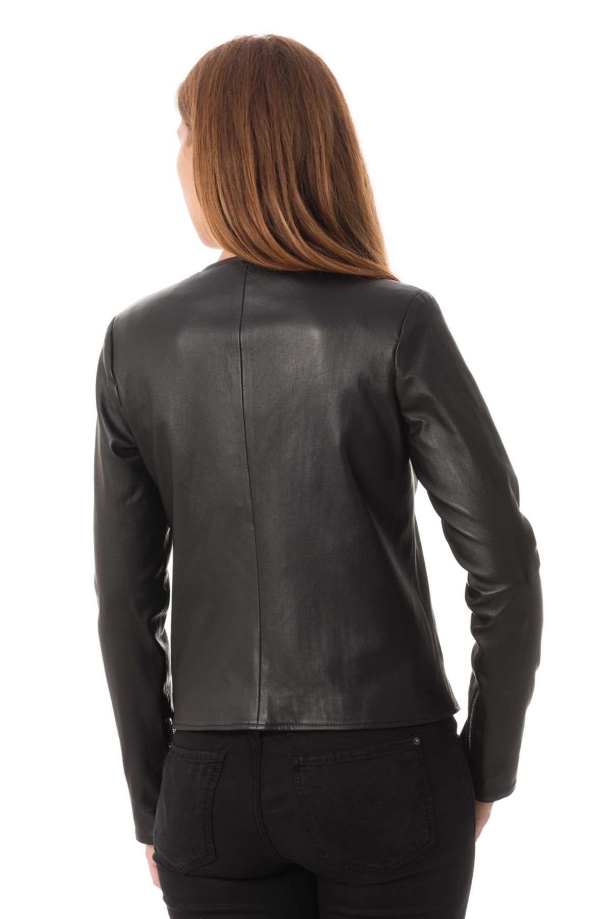 Women's black Spencer in sheepskin - Image n°7