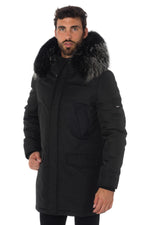 Men's parka with silver fur - Image n°1