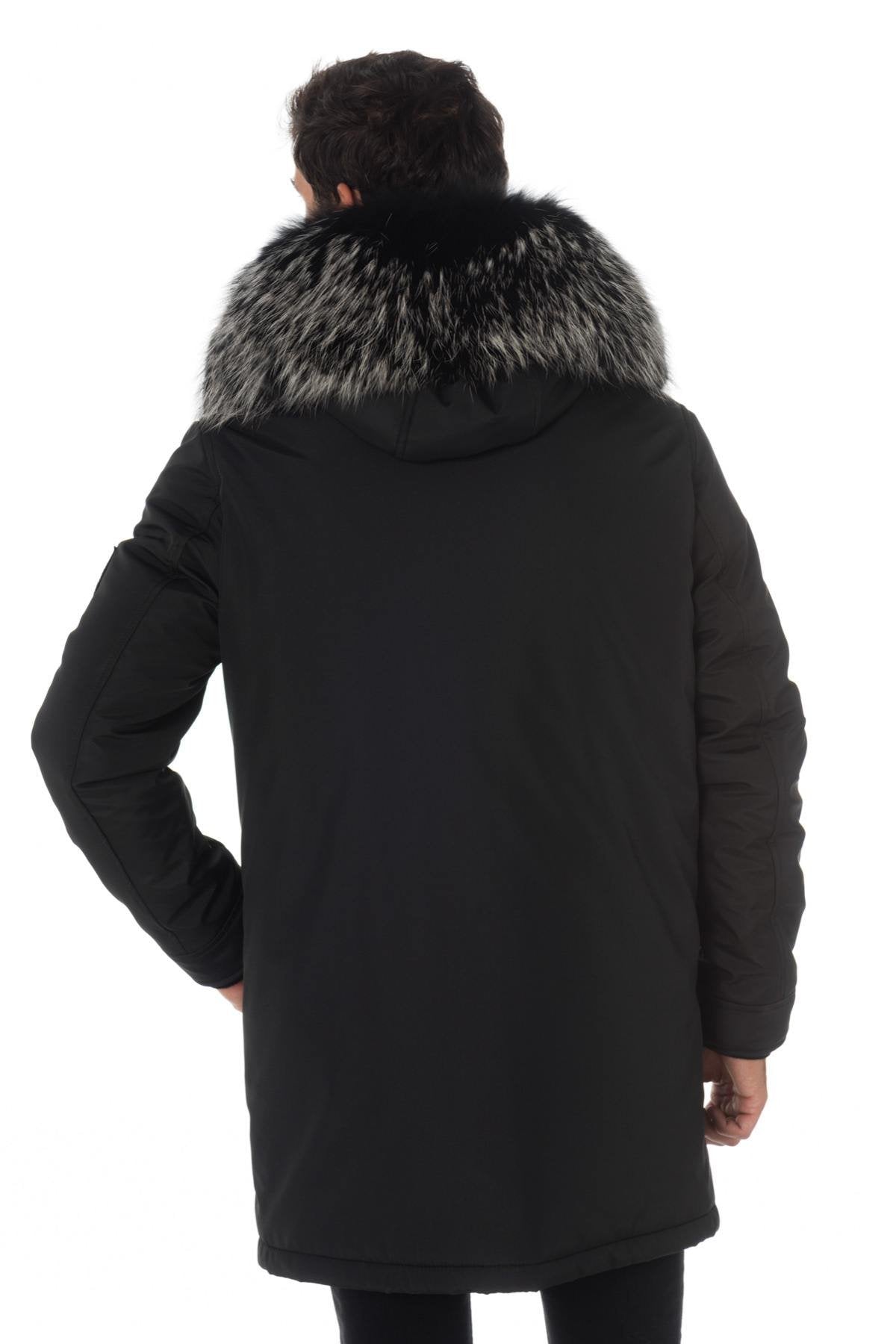 Men's parka with silver fur - Image n°5