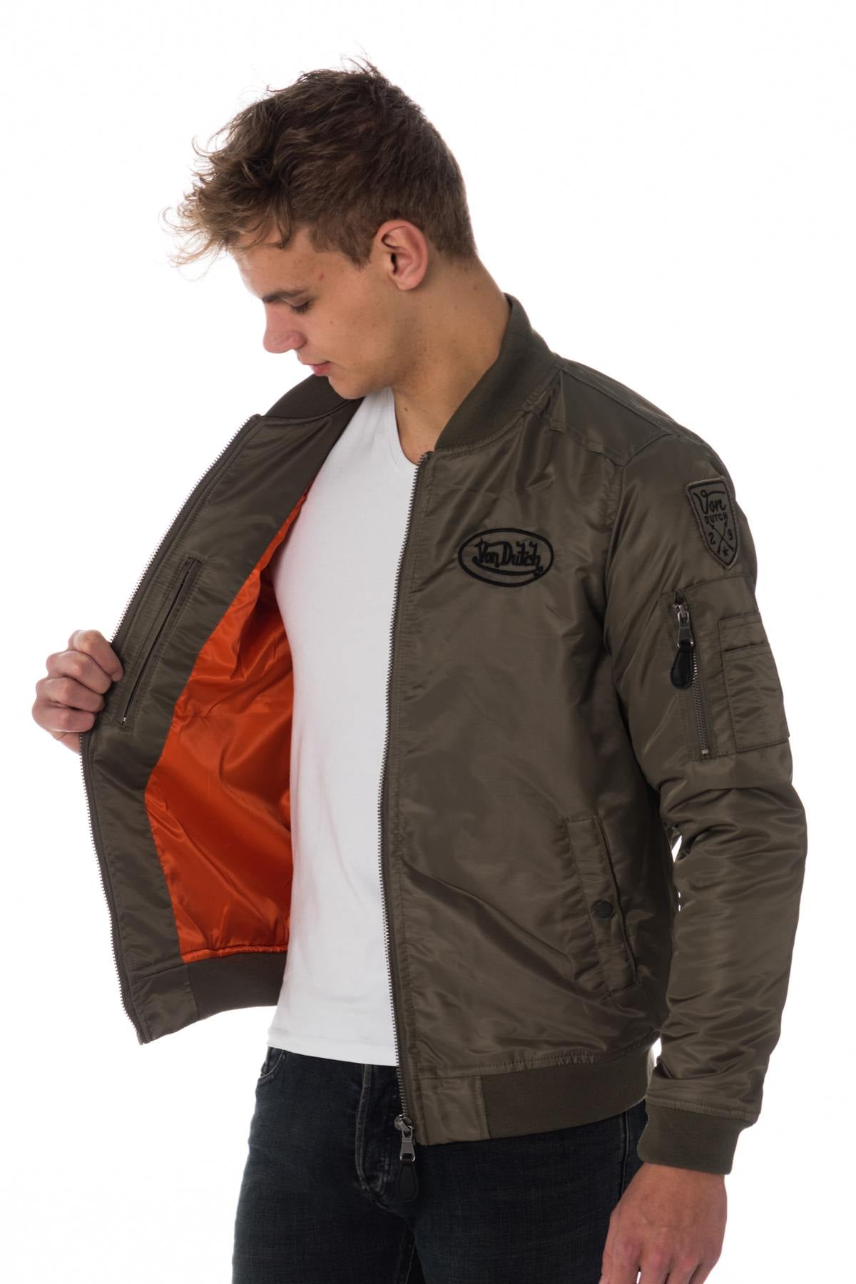 Von Dutch men's khaki bomber jacket - Image n°3