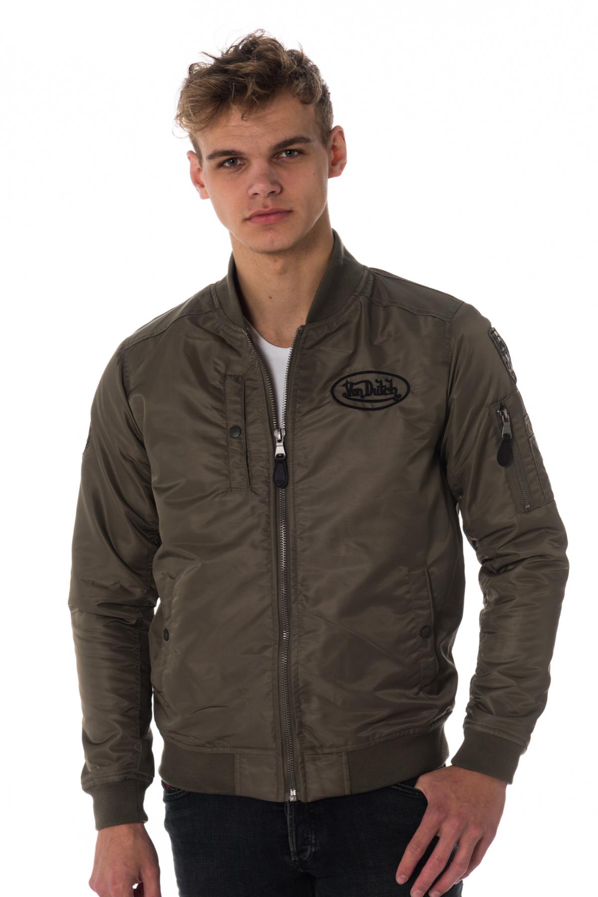 Von Dutch men's khaki bomber jacket - Image n°1