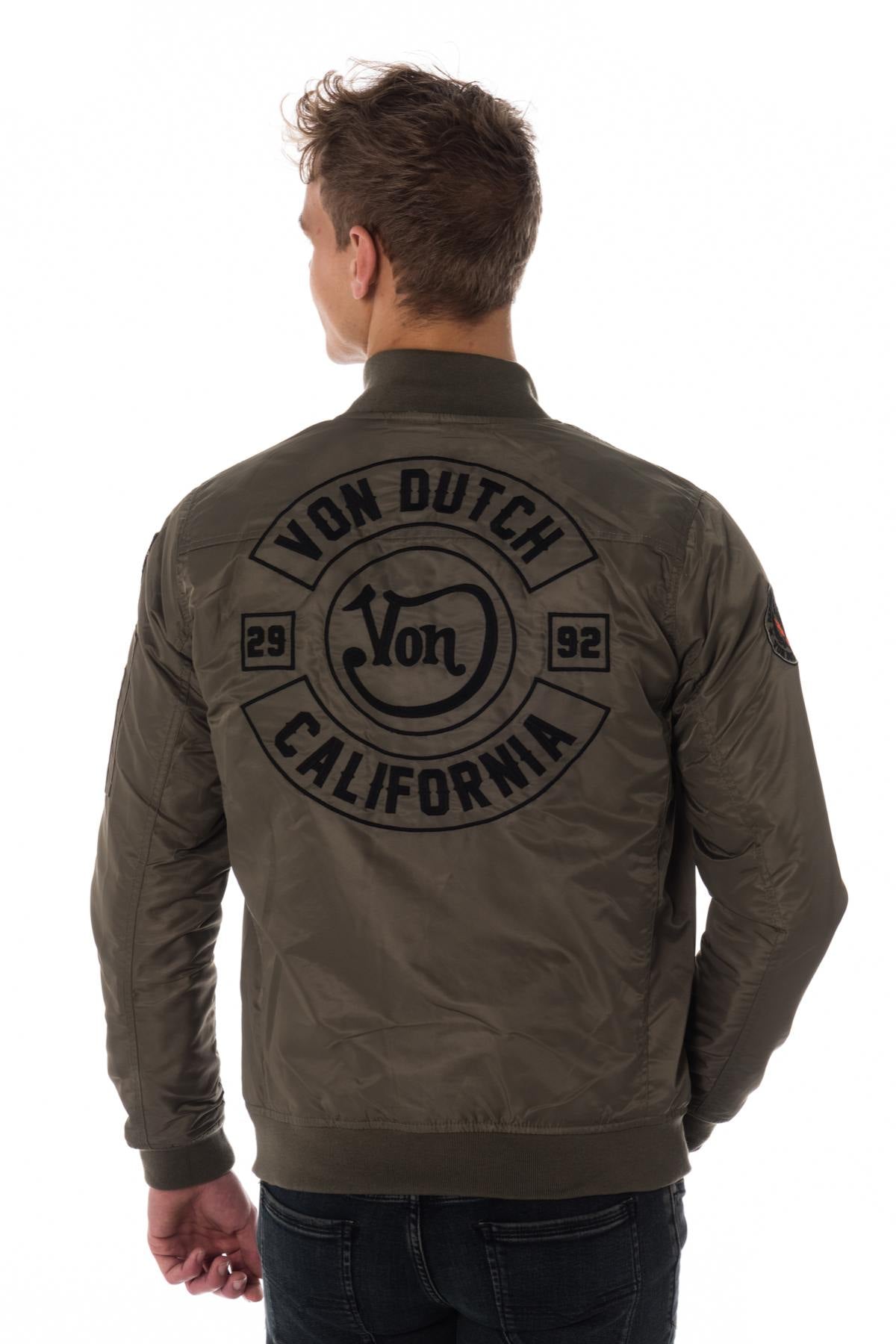 Von Dutch men's khaki bomber jacket - Image n°4