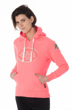 Women's pink hooded sweater - Image n°1
