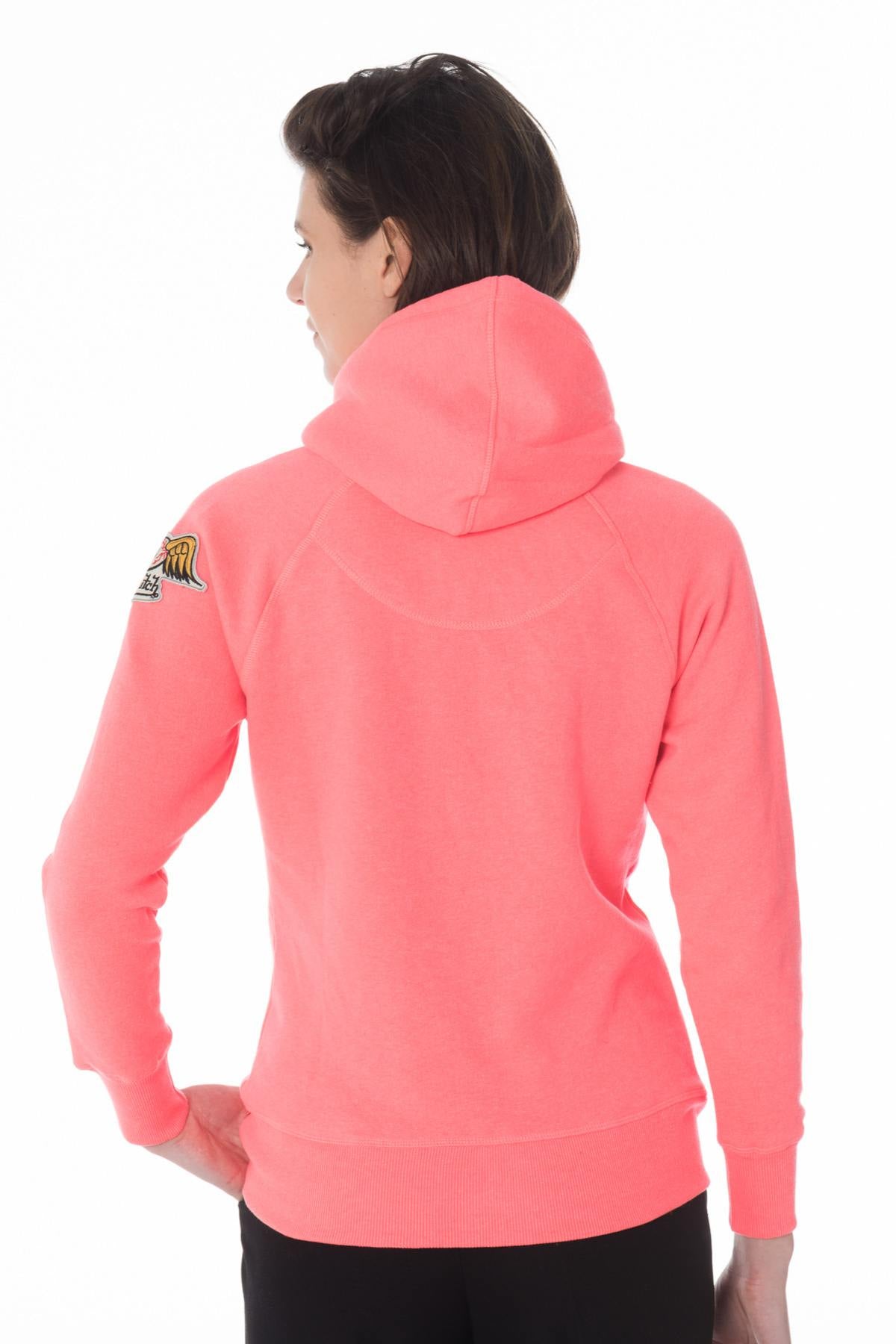 Women's pink hooded sweater - Image n°3
