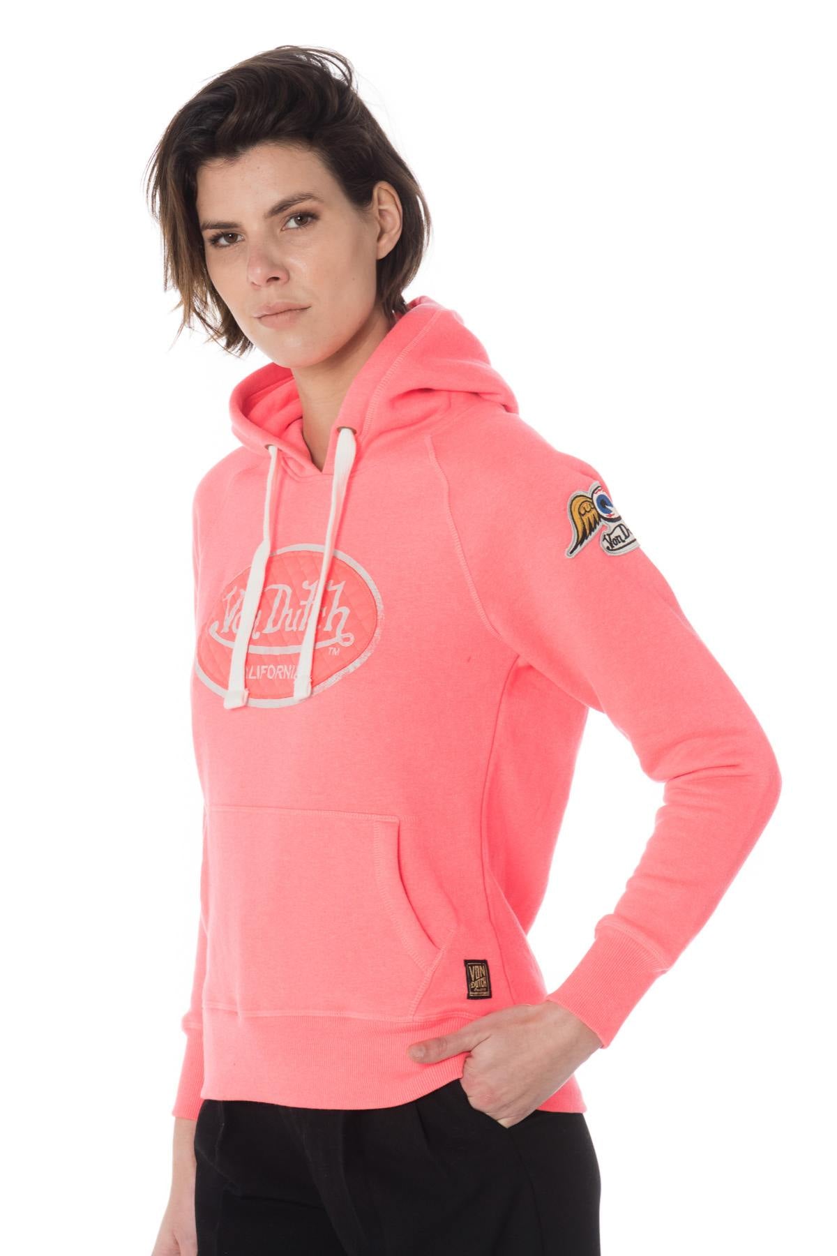Women's pink hooded sweater - Image n°7