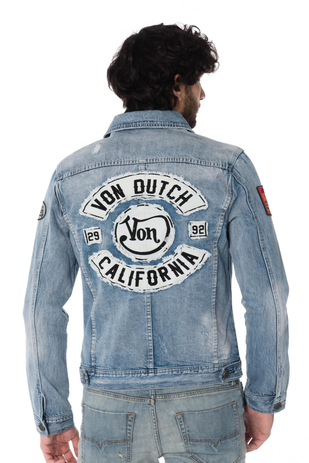 Blue denim jacket with Von Dutch patches - Image n°2
