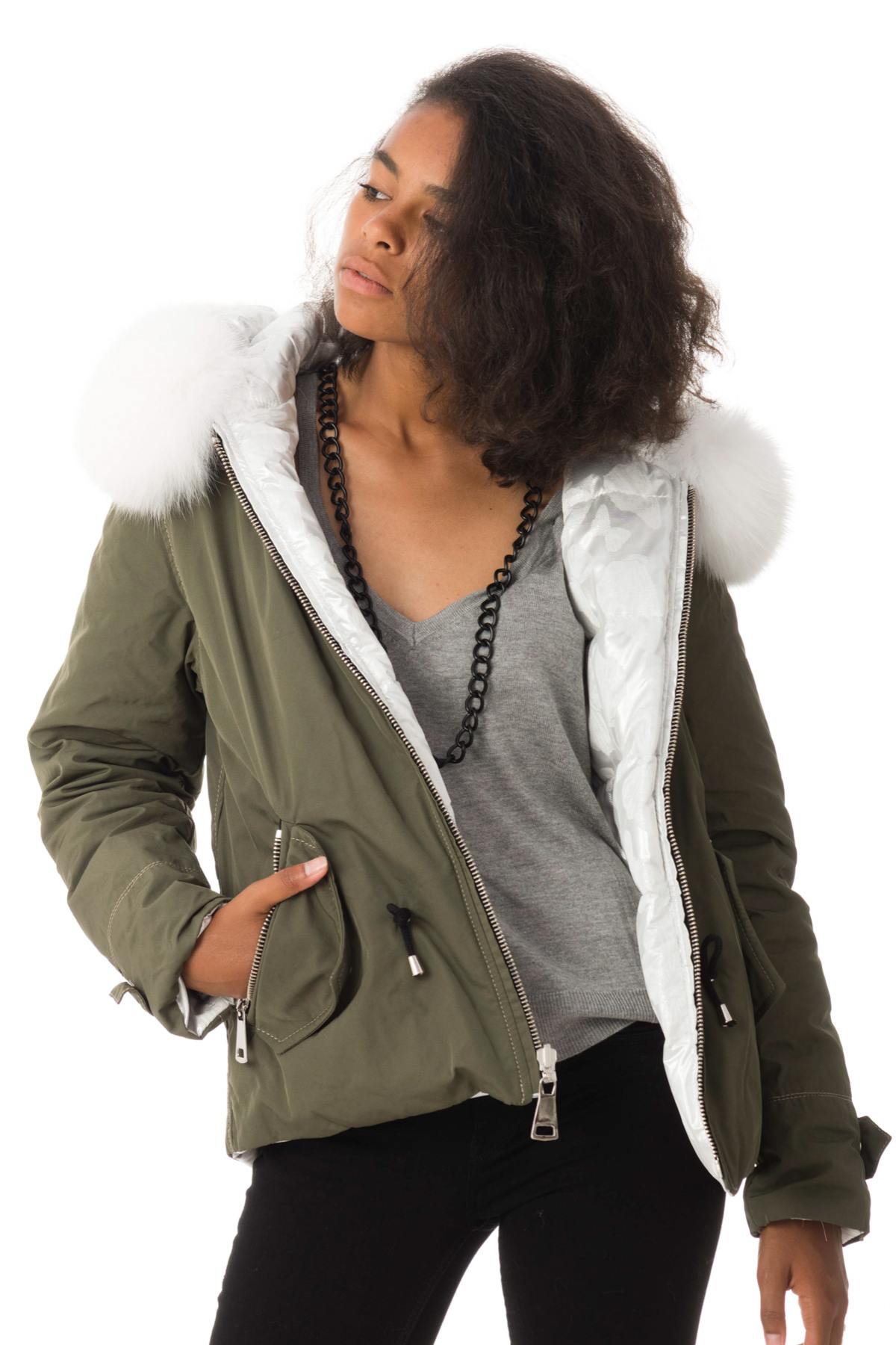 Reversible khaki/white jacket Flo&Clo - Image n°4
