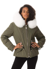 Reversible khaki/white jacket Flo&Clo - Image n°6