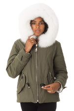 Reversible khaki/white jacket Flo&Clo - Image n°1