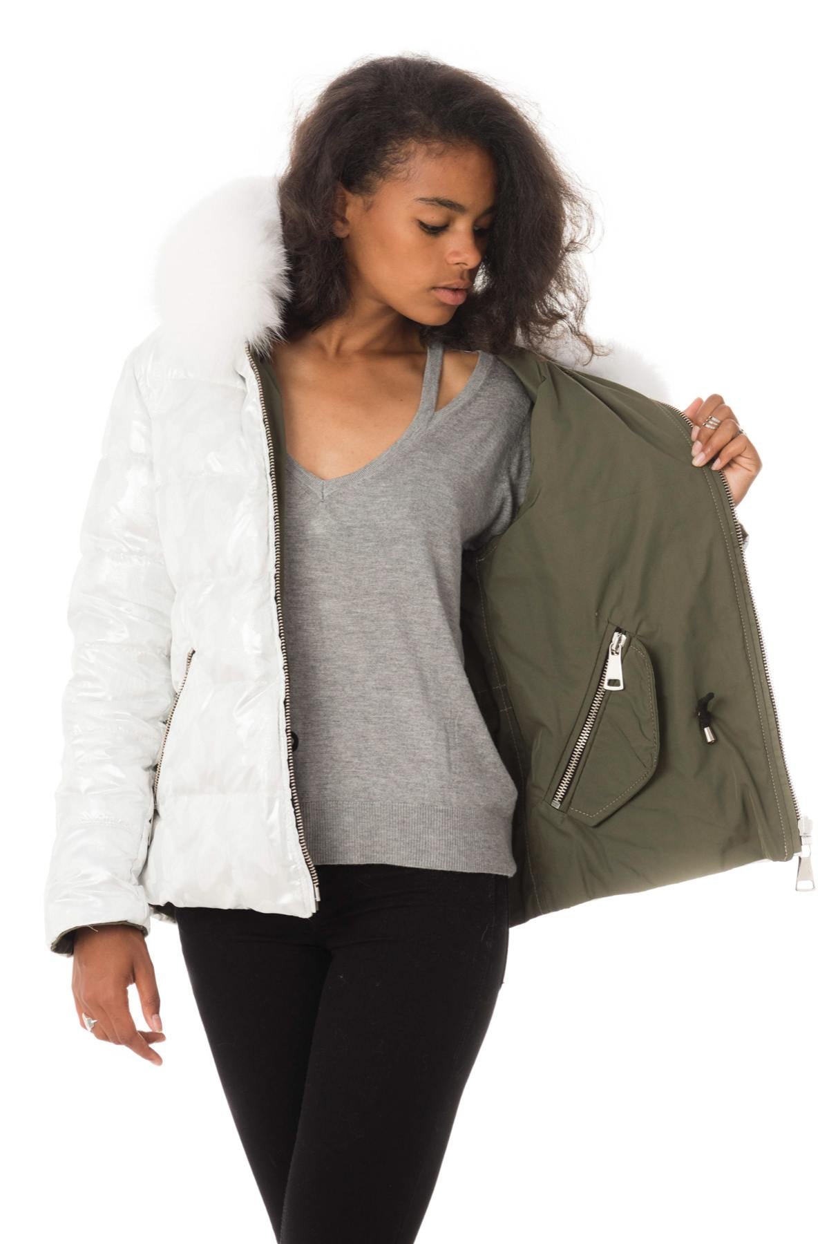 Reversible khaki/white jacket Flo&Clo - Image n°9