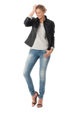 Existenz black sheepskin leather jacket - Image n°2