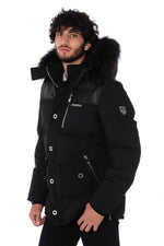 Horspist men's black down jacket with black collar - Image n°9