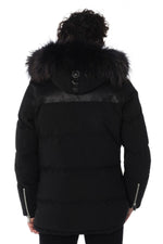 Horspist men's black down jacket with black collar - Image n°5