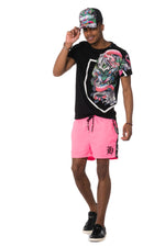 Neon pink swim shorts - Image n°3