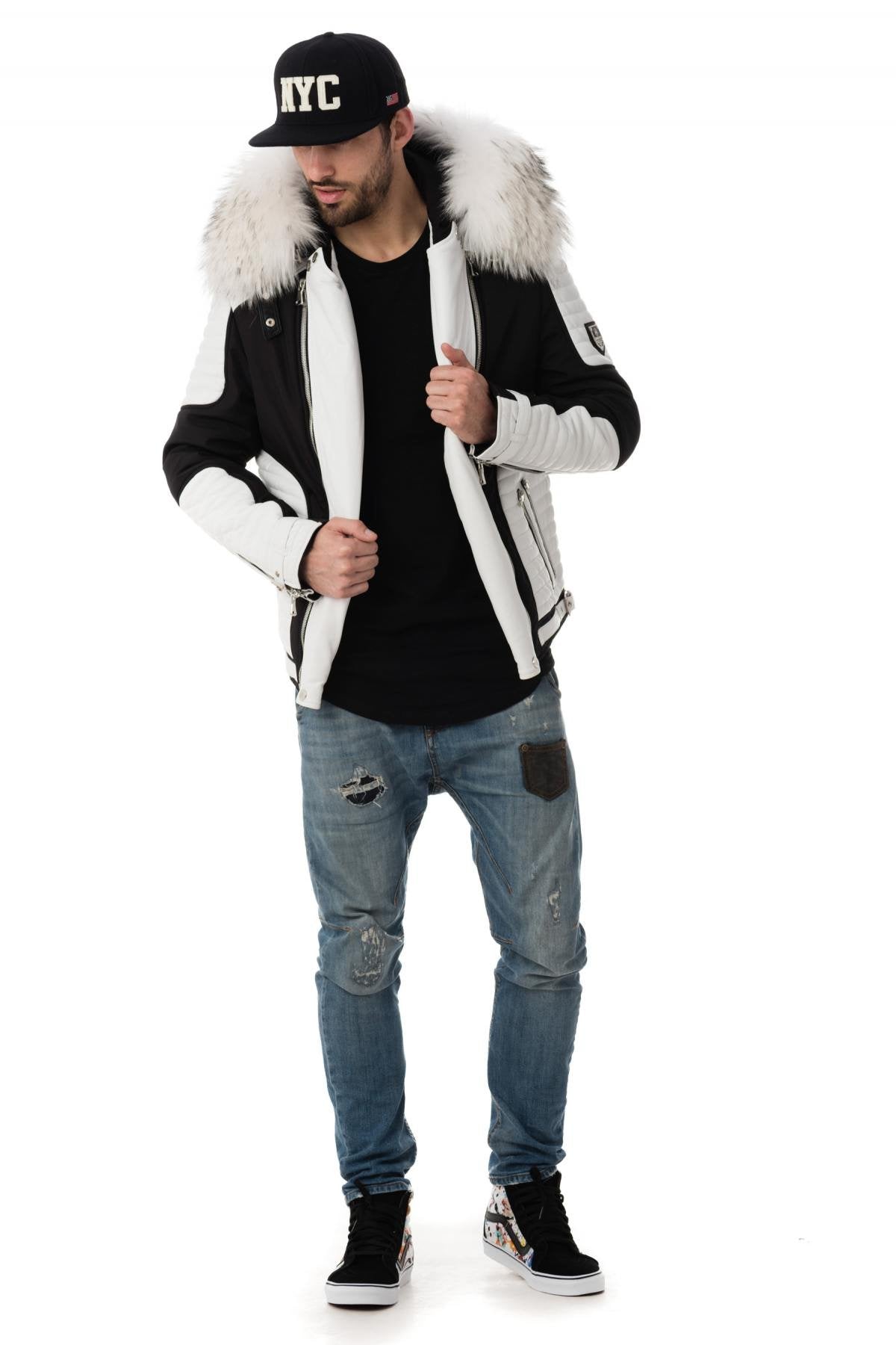 Horspist men's bi-material down jacket - Image n°2