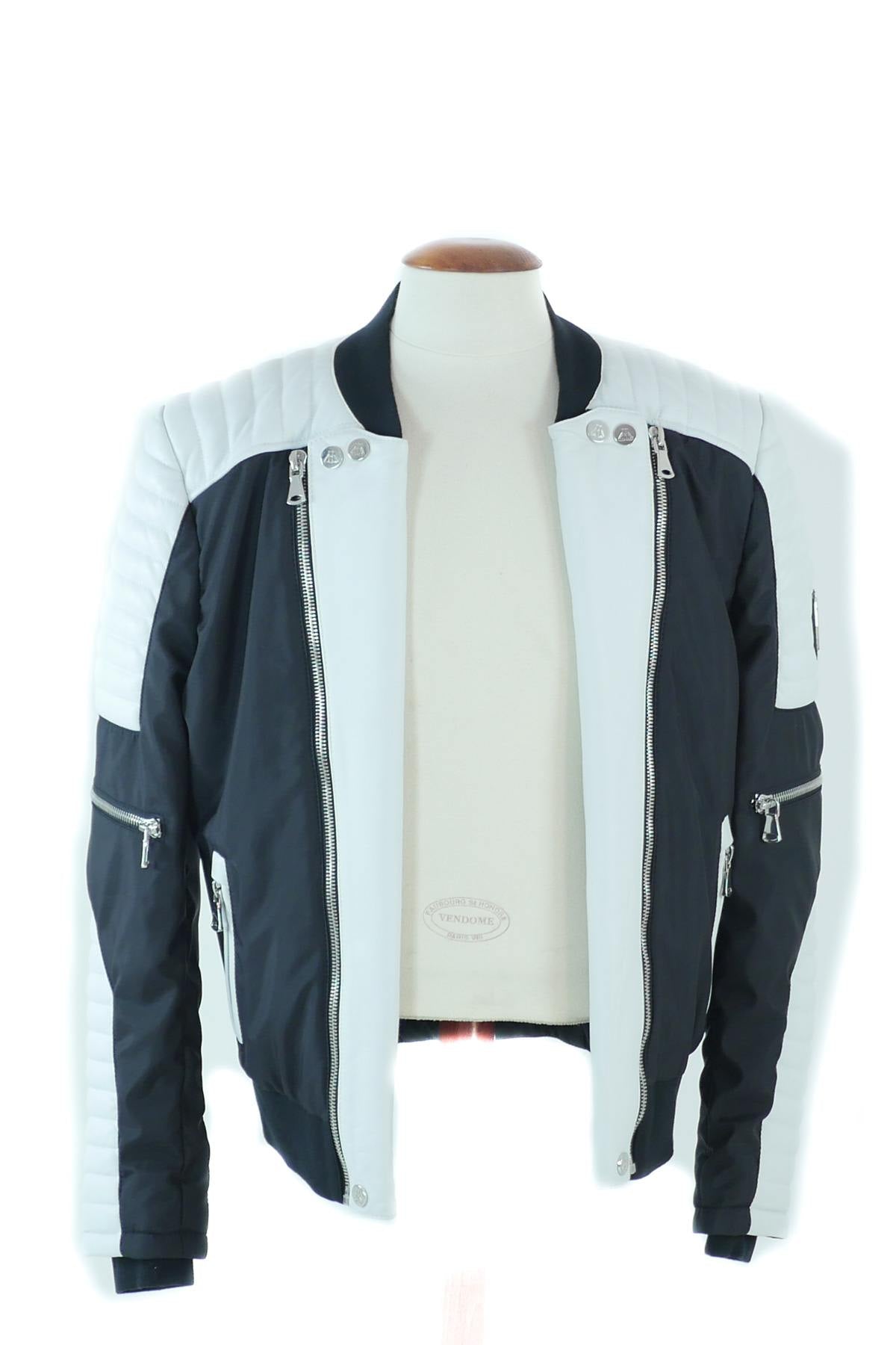 Horspist Black and White Bomber Jacket - Image n°8