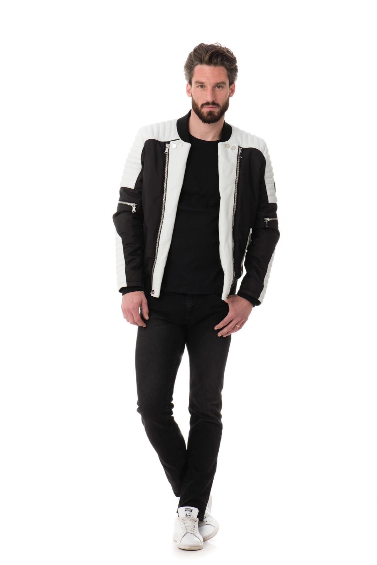 Horspist Black and White Bomber Jacket - Image n°2