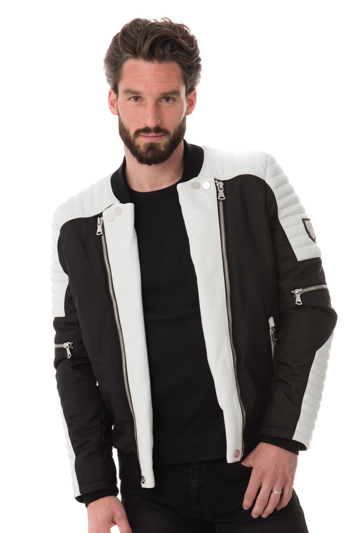 Horspist Black and White Bomber Jacket - Image n°1