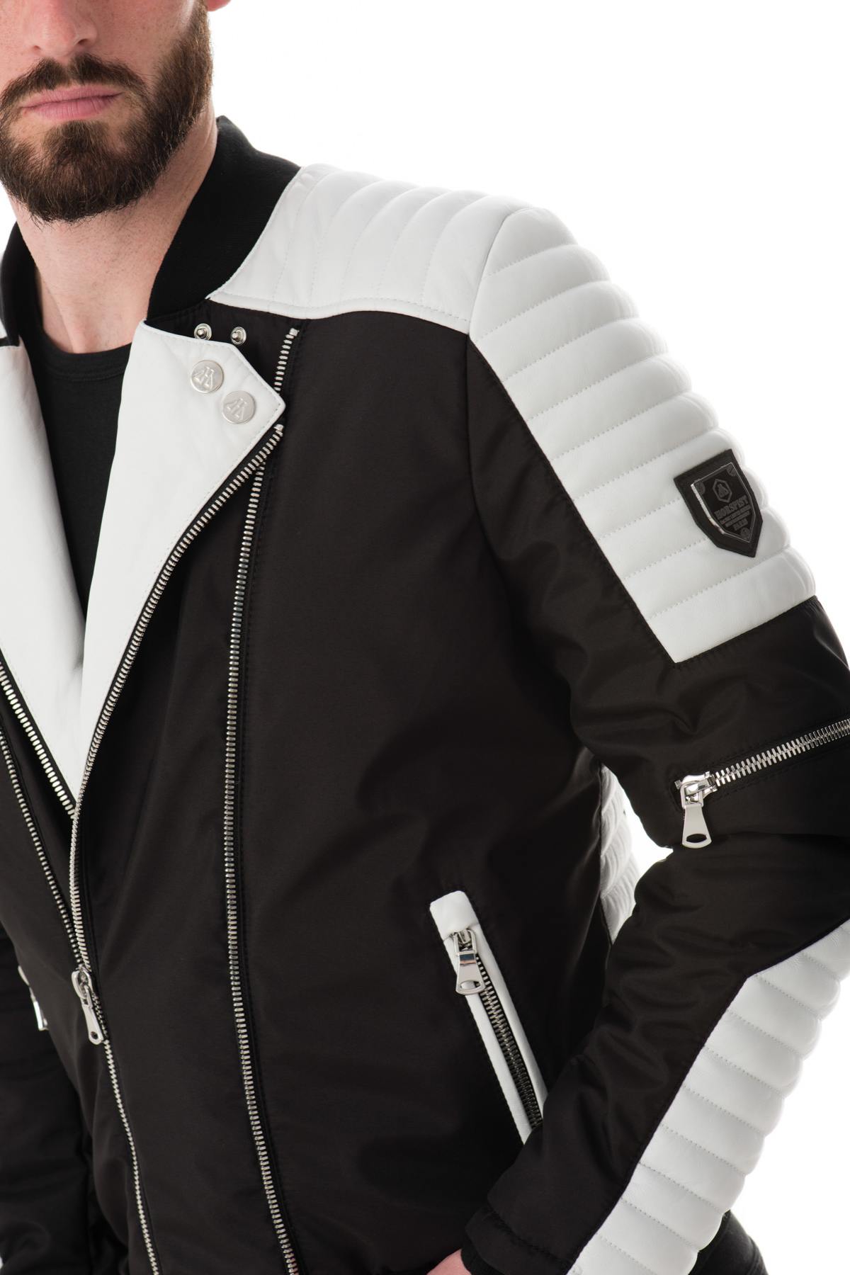 Horspist Black and White Bomber Jacket - Image n°6