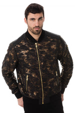 Men's black/gold bomber jacket - Image n°5