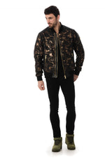 Men's black/gold bomber jacket - Image n°2