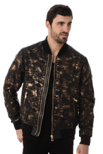 Men's black/gold bomber jacket - Image n°3