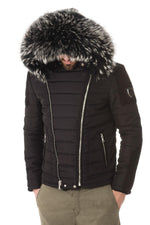 Horspist black nylon and suede down jacket for Men - Image n°1