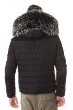 Horspist black nylon and suede down jacket for Men - Image n°6