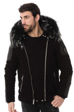 Horspist jacket in silver fur suede - Image n°1
