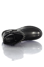Low studded black leather boots - Image n°3