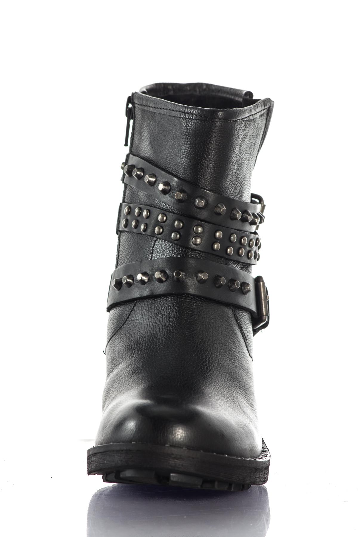 Low studded black leather boots - Image n°5