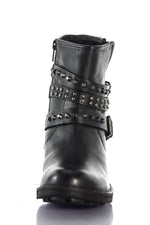 Low studded black leather boots - Image n°5