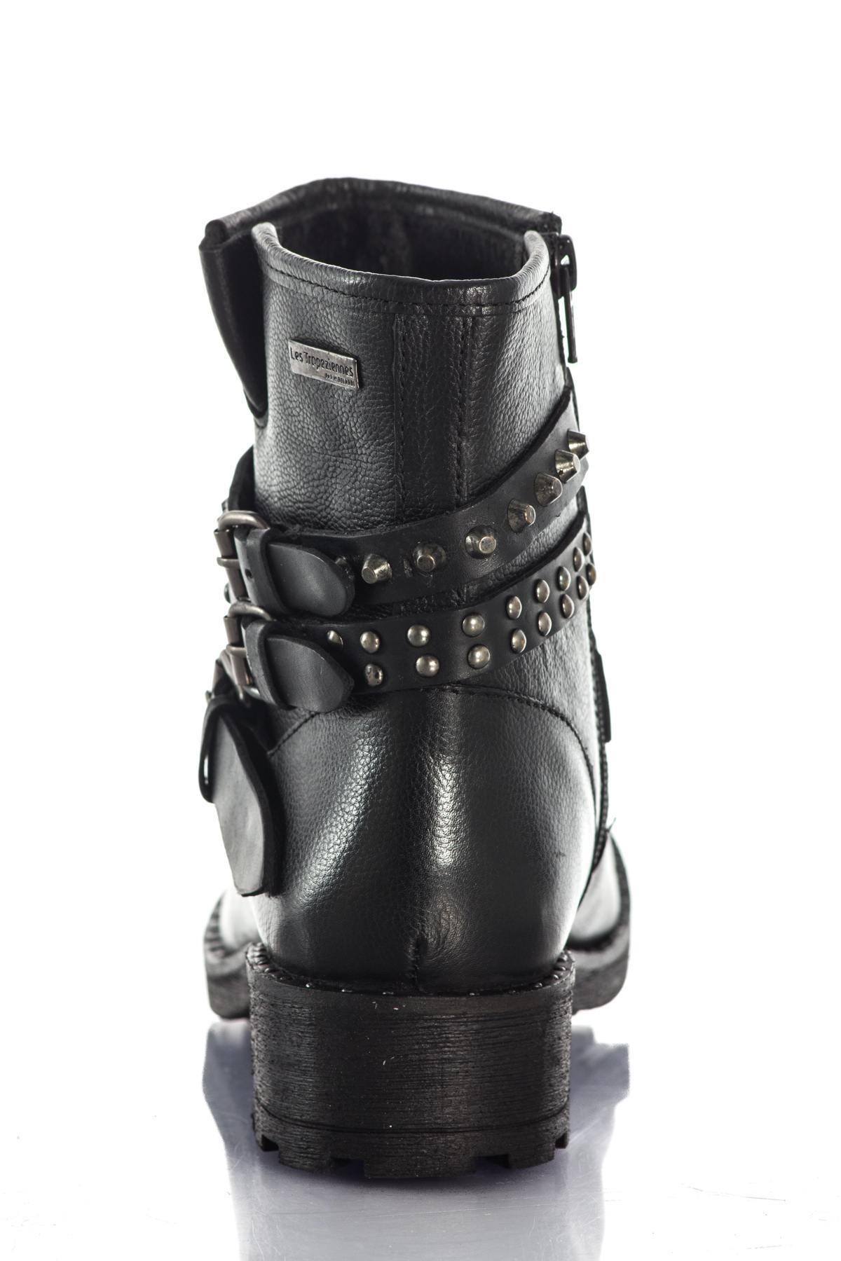 Low studded black leather boots - Image n°6