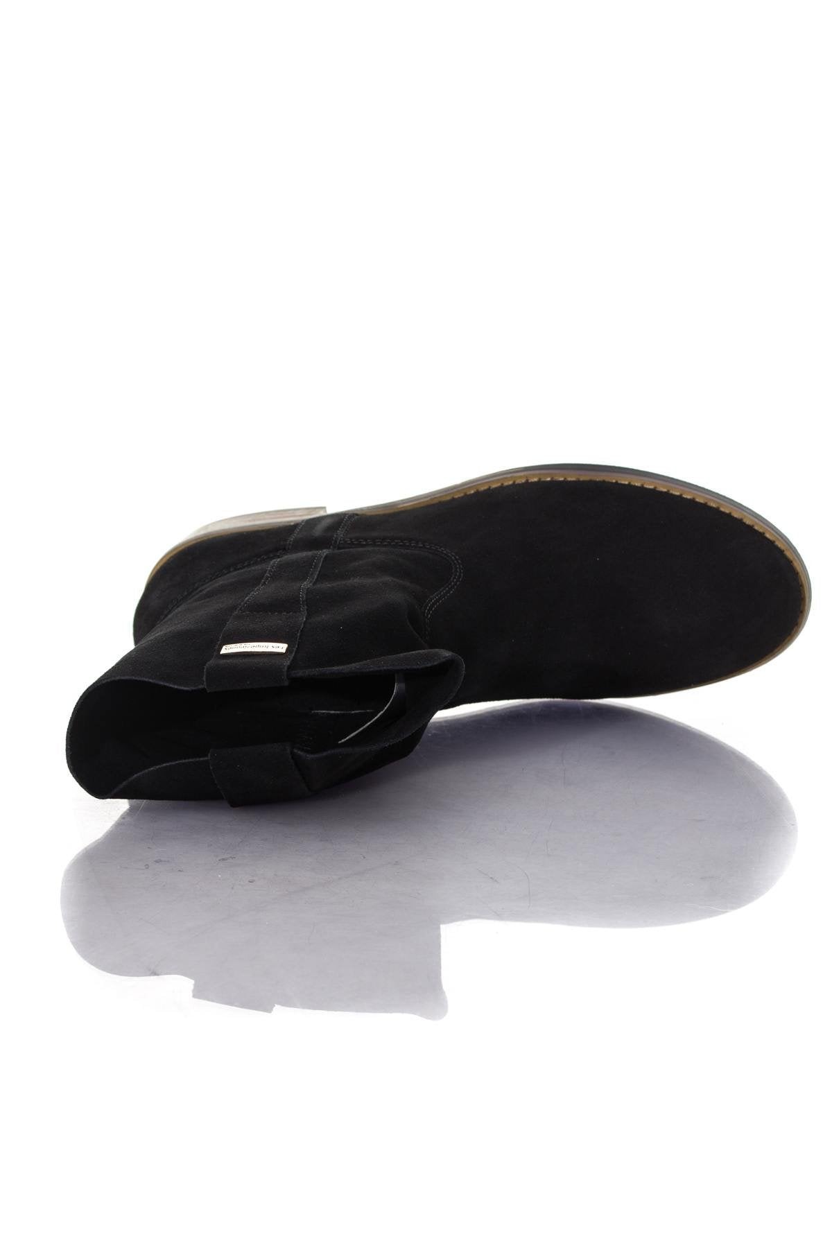  Black suede leather boots - Image n°3