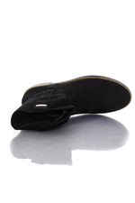  Black suede leather boots - Image n°3