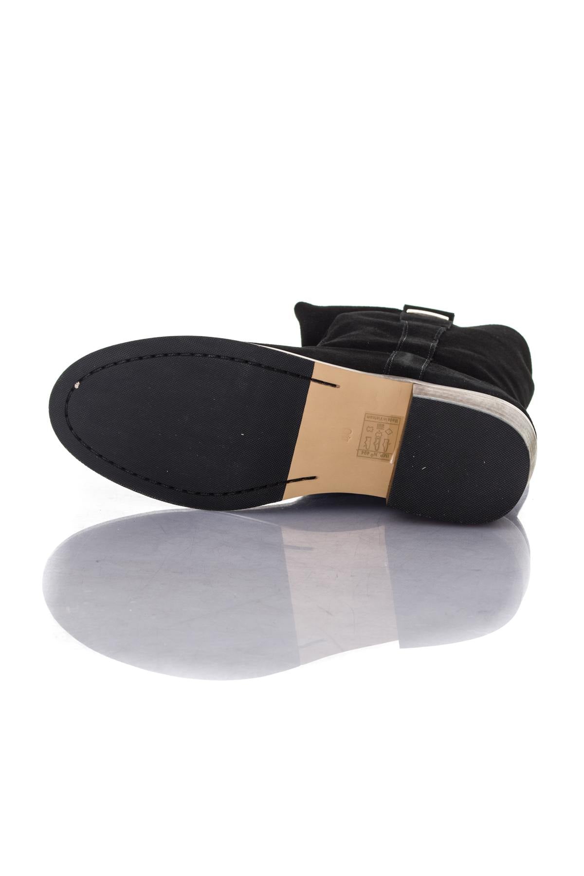  Black suede leather boots - Image n°4