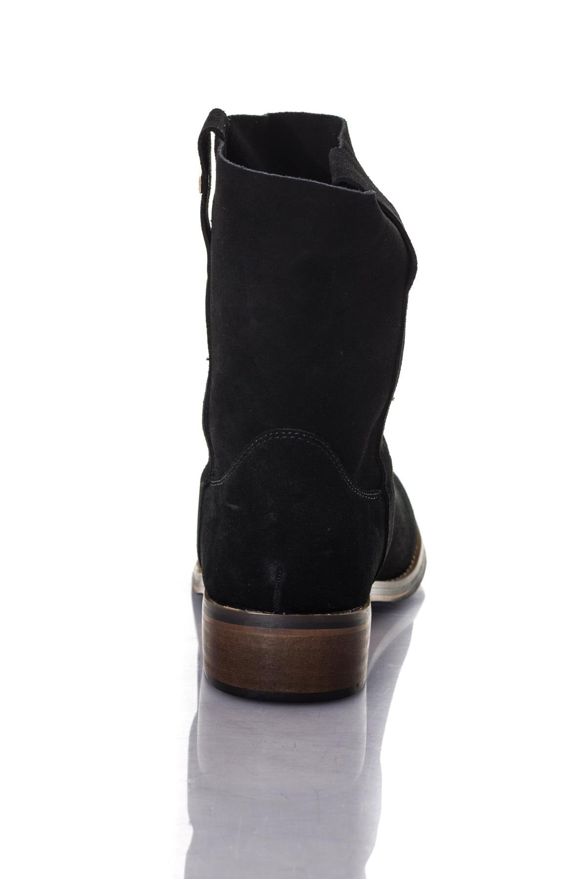  Black suede leather boots - Image n°6