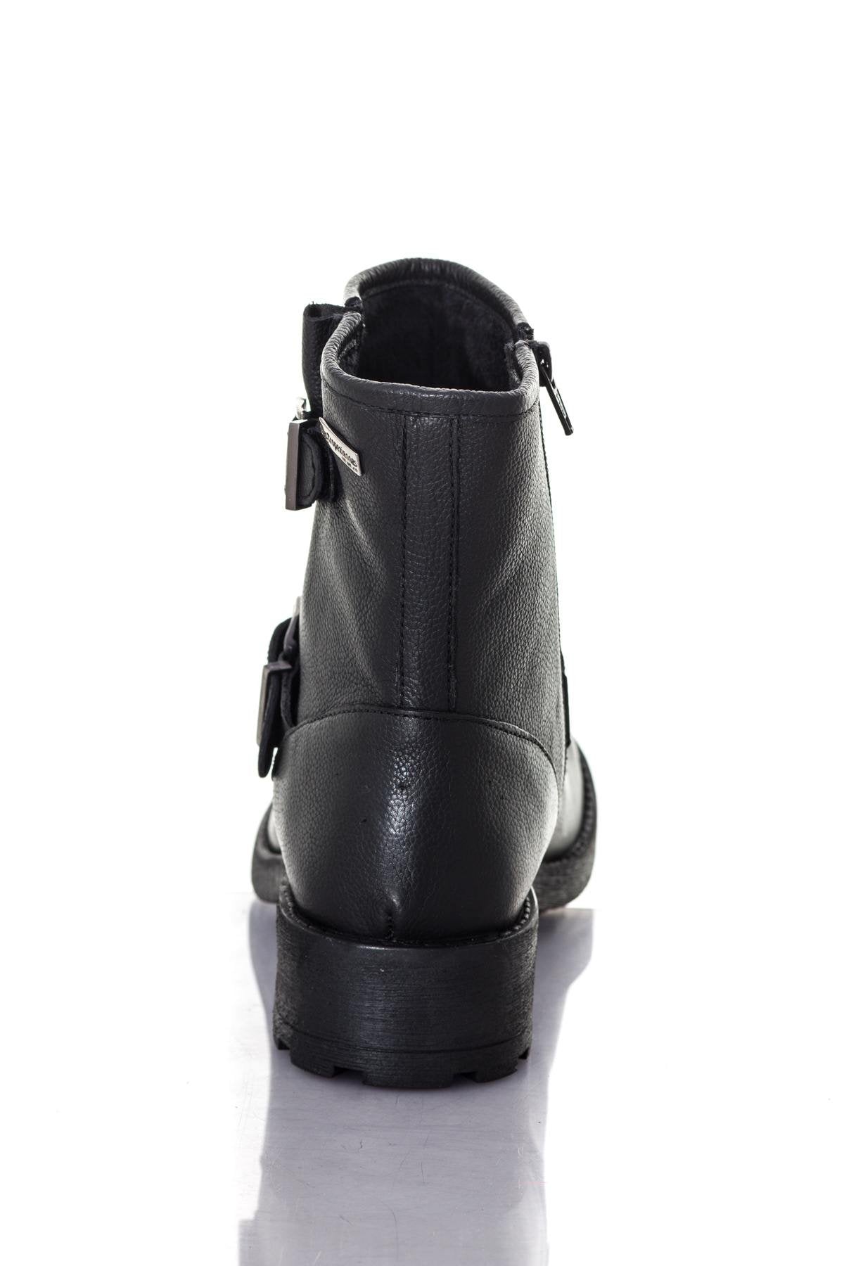 Black leather biker boots - Image n°6