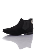 Women's black suede leather boots - Image n°7