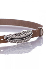 Brown belt with original feather buckle - Image n°2