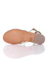  Women's gold and tan sandals - Image n°4
