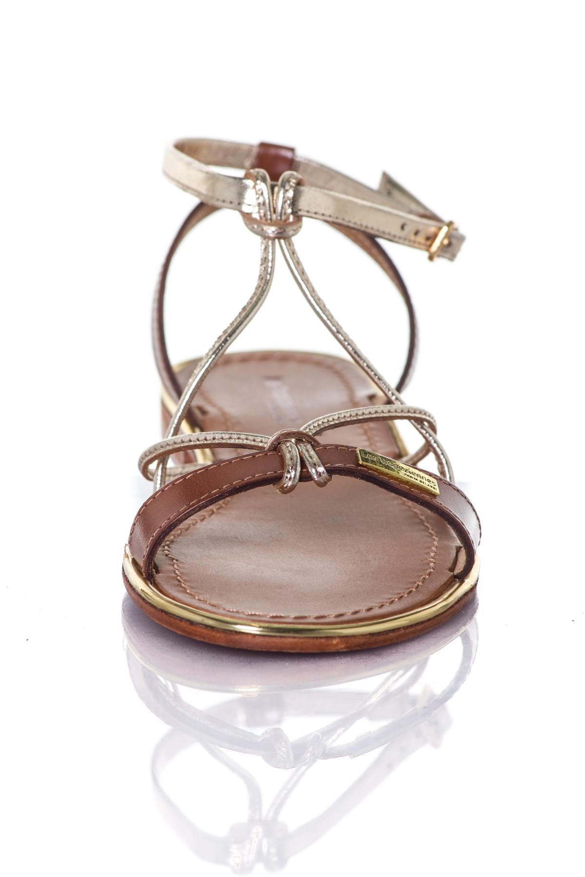 Women's gold and tan sandals - Image n°5