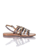 Women's silver gladiator sandals Les Tropéziennes - Image n°2
